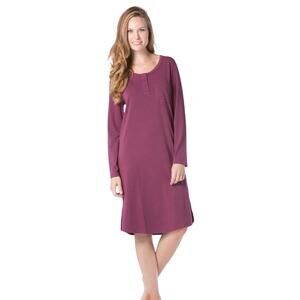 Fishers Finery Understated Elegance Bamboo organic Cotton Henley Pajama Dress XL
